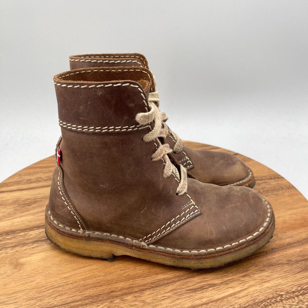 Duckfeet Faborg Boots Womens Size 6.5 / 37 Brown Leather Booties Distressed